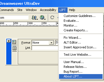 ToolBar DreamWeaver Ultradev